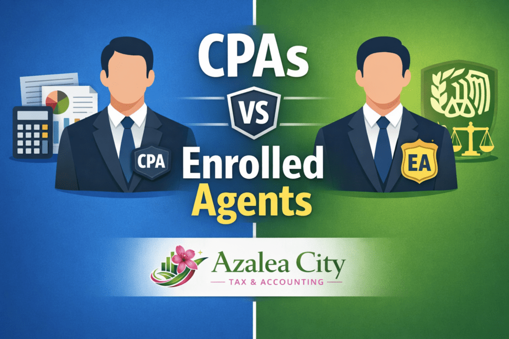 CPA vs Enrolled Agent tax professional comparison – Azalea City Tax & Accounting.