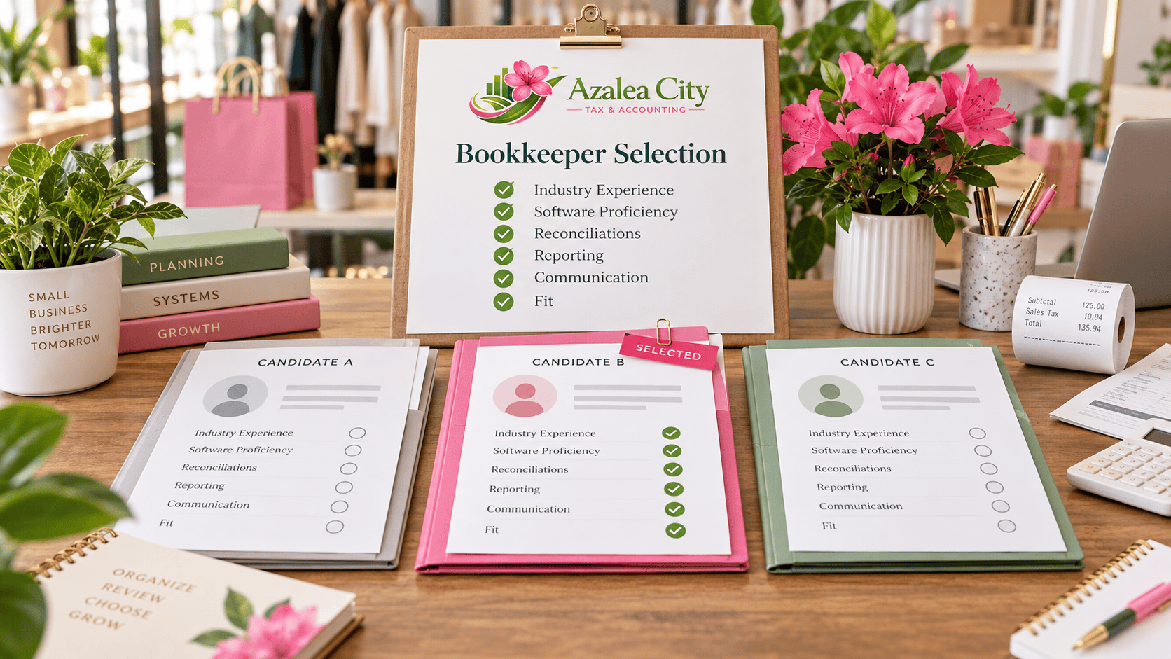 Selecting the right bookkeeper for a small business