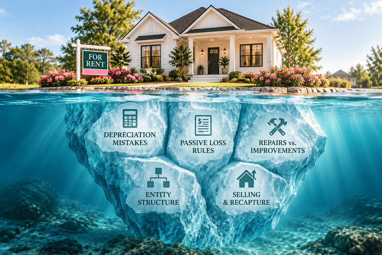 Rental property owner reviewing taxes, repair costs, depreciation, and investment planning